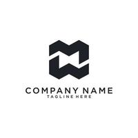 MW or WM initial letter logo design. vector