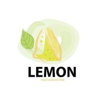 cortar rodajas de plantilla de diseño de logotipo de vector de limón fresco. icono de fruta