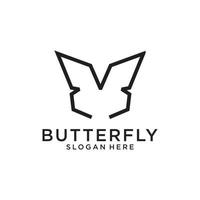 plantilla de diseño de logotipo de vector de mariposa