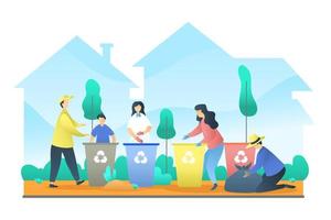 actividad de reciclaje en casa vector
