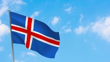 bandera de islandia en el poste foto
