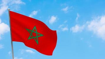 Morocco flag on pole photo