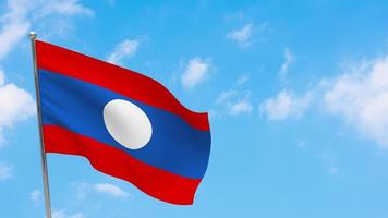 Laos flag on pole photo