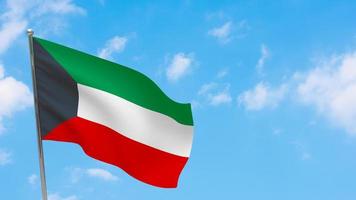 kuwait flag on pole photo