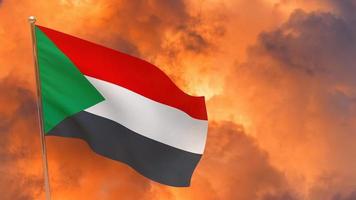 sudan flag on pole photo