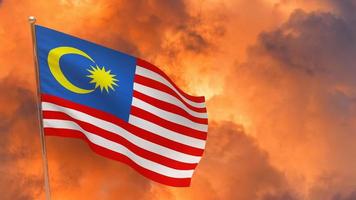 bandera de malasia en el poste foto