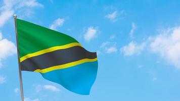 Tanzania flag on pole photo
