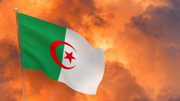 bandera de argelia en el poste foto