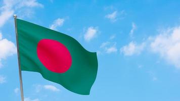 Bangladesh flag on pole photo