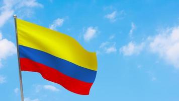 Colombia flag on pole photo