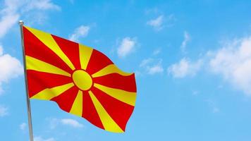 Macedonia flag on pole photo