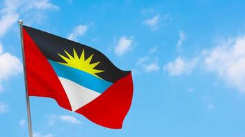 Antigua and Barbuda flag on pole photo
