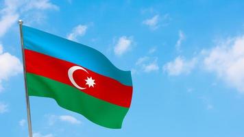 Azerbaijan flag on pole photo