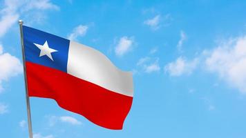 Chile flag on pole photo