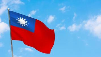 Taiwan flag on pole photo