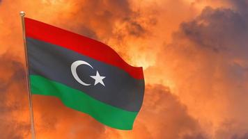 libya flag on pole photo