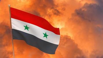 syria flag on pole photo