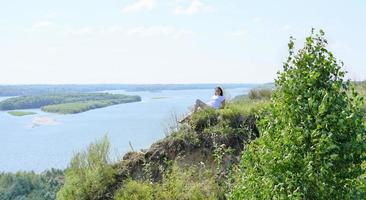 panoramic view of high river bank photo