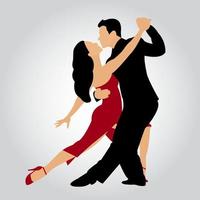 Man and woman dancing tango. Couple dancing tango. Vector illustration