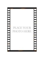 Photo frame in the form of a film frame. Movie frame background with space for your text or image. Stylish design with camera effect. Vector illustration