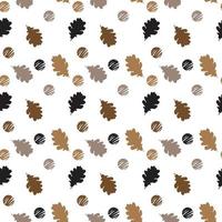 Abstract autumn foliage seamless pattern with natural leaf silhouettes, geometric shapes in minimal style. Vector fall art for fashion design, printing, textile, fabric, wallpaper, summer background