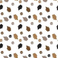 Abstract autumn foliage seamless pattern with natural leaf silhouettes, geometric shapes in minimal style. Vector fall art for fashion design, printing, textile, fabric, wallpaper, summer background