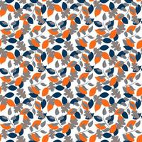 Seamless orange and grey leafs vector pattern. Orange garden pattern. Abstarct citrus and leafs design. Trendy floral motif. Fresh summer pattern for textiles and interior design.