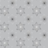 Linear vector pattern, repeating abstract leaves, gray line leaf or flower, floral. Graphic clean design for fabric, events, wallpaper, etc. pattern on the swatch panel.