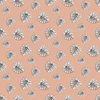 Monstera Deliciosa Leaf Seamless Pattern. Perfect for Textile, Fabric, Background, Print. Vector illustration
