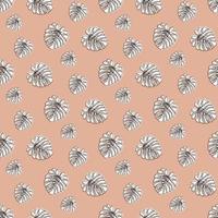 Monstera Deliciosa Leaf Seamless Pattern. Perfect for Textile, Fabric, Background, Print. Vector illustration