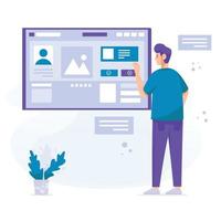 Profile Filling Presentation Man People Flat Illustration vector