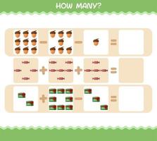 How many cartoon christmas. Counting game. Educational game for pre shool years kids and toddlers vector