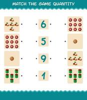 Match the same quantity of christmas. Counting game. Educational game for pre shool years kids and toddlers vector