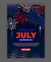 American 4th of July Template Poster vector