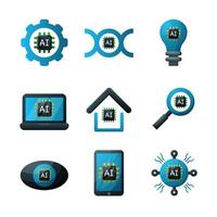 Future Technology Artificial Intelligence Icon vector