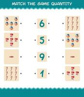 Match the same quantity of christmas. Counting game. Educational game for pre shool years kids and toddlers vector