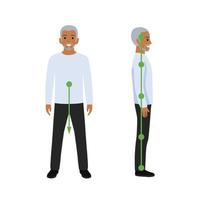 Casual elderly man character constructor for animation. Flat style vector illustration isolated on white background.