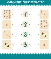 Match the same quantity of christmas. Counting game. Educational game for pre shool years kids and toddlers vector