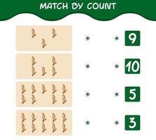 Match by count of cartoon ginger. Match and count game. Educational game for pre shool years kids and toddlers vector