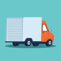 Flat style vector illustration delivery service concept. Abstract truck with open white box container and hourglass product item goods shop shipping. Big flat conceptual collection.