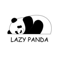 Sleeping lazy panda. Design, logo, icon. Vector illustration isolated on white background