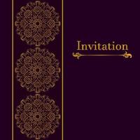 Elegant greeting card design. Vintage floral mandala invitation card template. Luxury swirl greeting card. Vector illustration