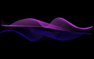 Abstract design - blue and pink wave on a black background. Design for wallpaper, banner, poster, flyer. Blend tool. Sound or energy waves. Vector illustration