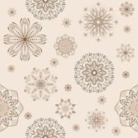 Seamless background Eastern style. Arabic Pattern. Mandala ornament. Elements of flowers and leaves.  Use for wallpaper, print packaging paper, textiles. Vector illustration.