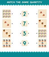 Match the same quantity of christmas. Counting game. Educational game for pre shool years kids and toddlers vector