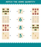 Match the same quantity of christmas. Counting game. Educational game for pre shool years kids and toddlers vector