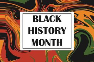 Black History Month - square banner template. Abstract melting colorful black red yellow green liiquid background. Modern trendy melted fluid African flag colored backdrop. vector