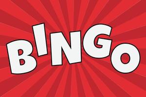 plantilla de cartel horizontal de noche de bingo con fondo de arte pop rojo vector