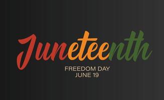 diseño de banner horizontal minimalista del 16 de junio. plantilla vectorial para el día de la libertad del 16 de junio con logotipo de texto. celebración en estados unidos vector