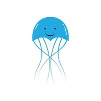 cute jelly fish Vector icon design illustration Template